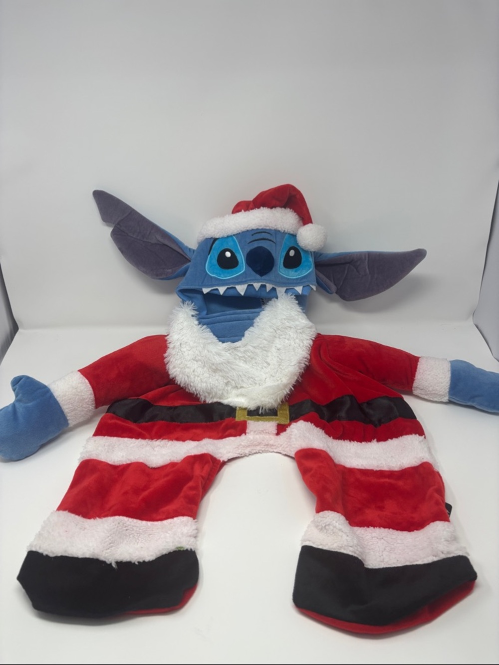 Disney Blue Stitch Plush in Red Santa dog Costume NWT xxl